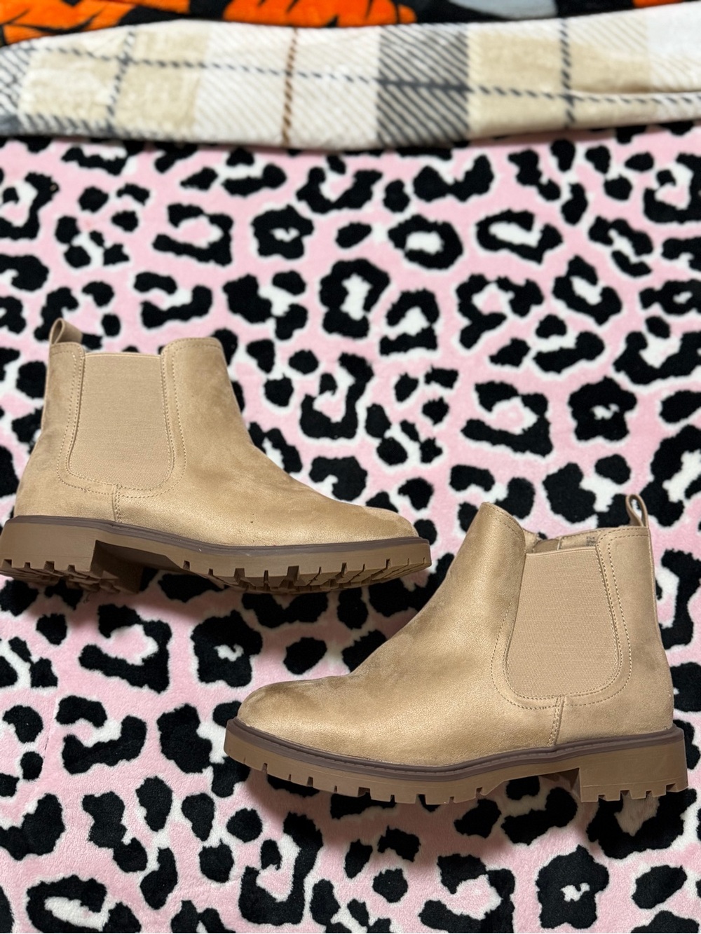 Maurices Beige/Tan Chelsea Lug Ankle Boots